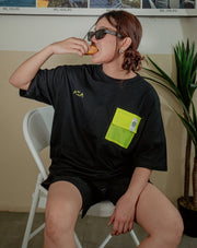 T-shirt Persebaya Combination Pocket Oversize - Black