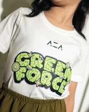 T-shirt Kids Persebaya Pattern Green Force - White